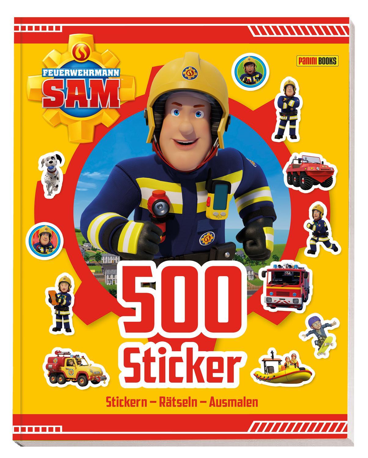 Cover: 9783833244414 | Feuerwehrmann Sam: 500 Sticker - Stickern - Rätseln - Ausmalen | Buch