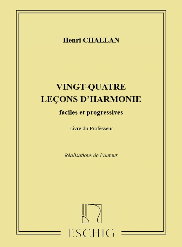 Cover: 9790045021924 | 24 Lecons D'Harmonie faciles et progressives | livre du Professeur