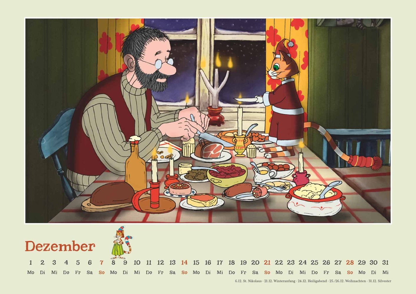 Bild: 4250809653631 | Pettersson &amp; Findus 2025 ¿ Von Sven Nordqvist ¿ Wandkalender für...