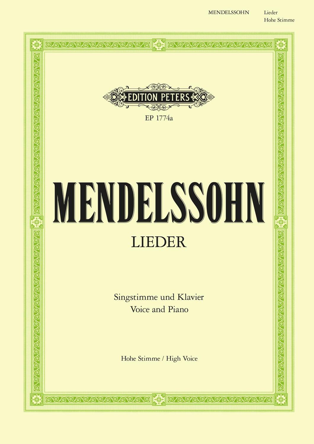 Cover: 9790014008086 | Lieder | Hohe Singstimme / Klavierauszug | Felix Mendelssohn Bartholdy