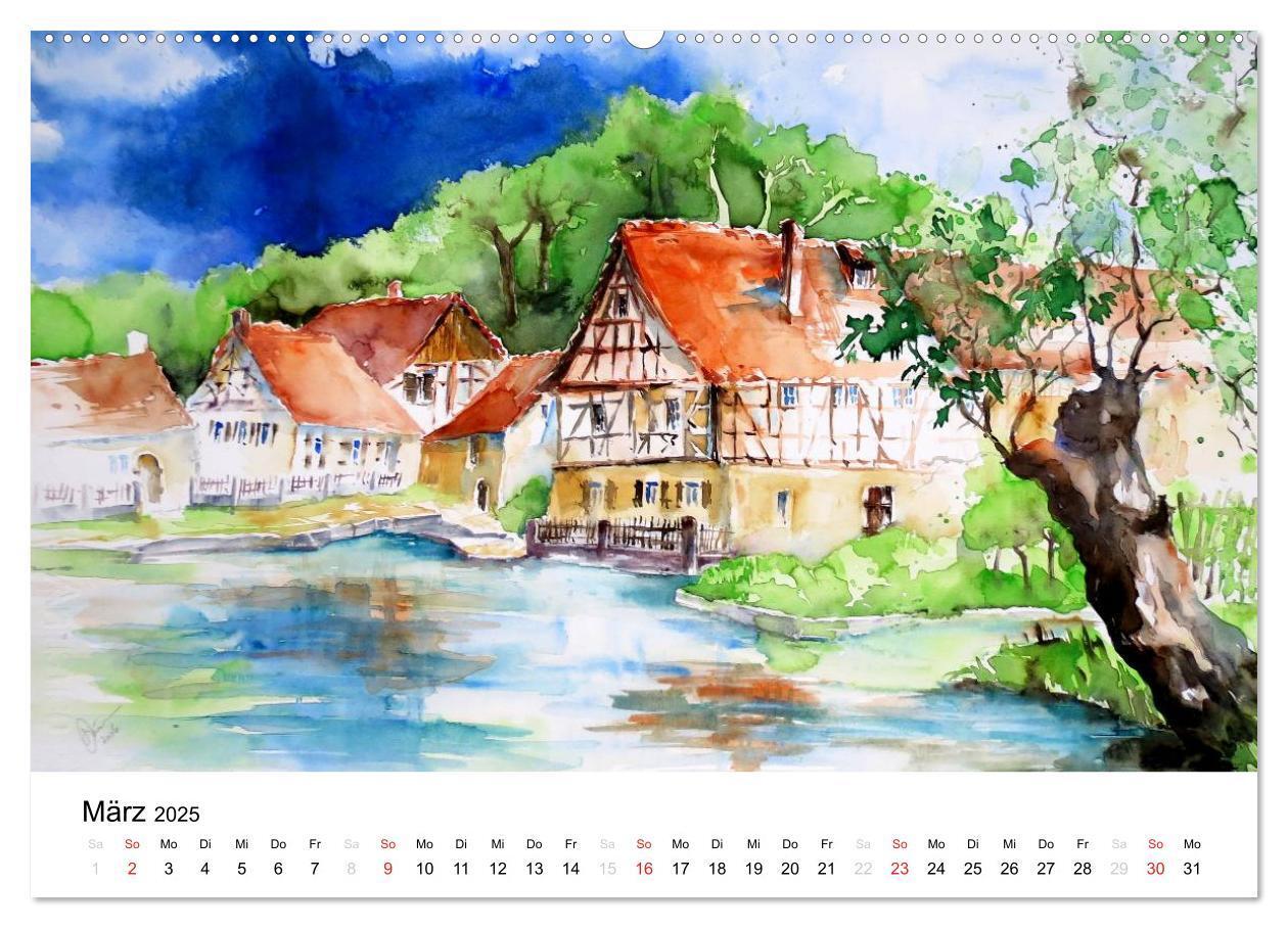 Bild: 9783435731206 | Aquarelle - quer durch Europa (Wandkalender 2025 DIN A2 quer),...