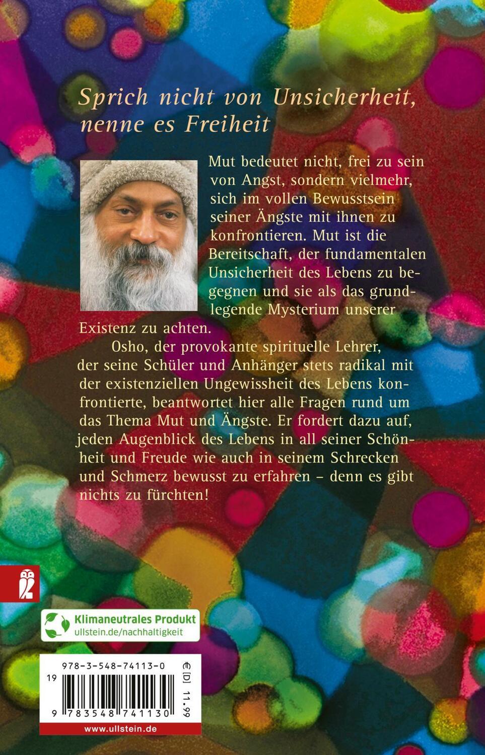 Rückseite: 9783548741130 | Mut | Lebe wild und gefährlich | Osho | Taschenbuch | 224 S. | Deutsch