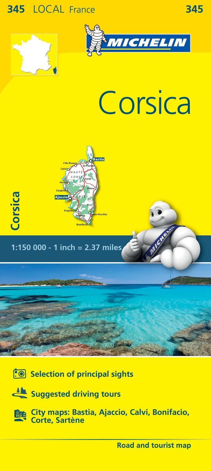 Cover: 9782067210806 | Corse-du-Sud, Haute-Corse - Michelin Local Map 345 | Map | Michelin