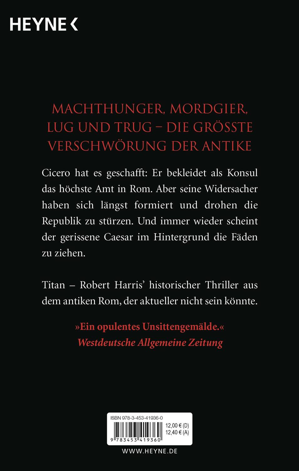 Bild: 9783453419360 | Titan | Cicero 02 | Robert Harris | Taschenbuch | Cicero | 560 S.