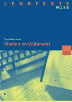 Cover: 9783810024985 | Staaten im Weltmarkt | Thomas Bernauer | Taschenbuch | Paperback