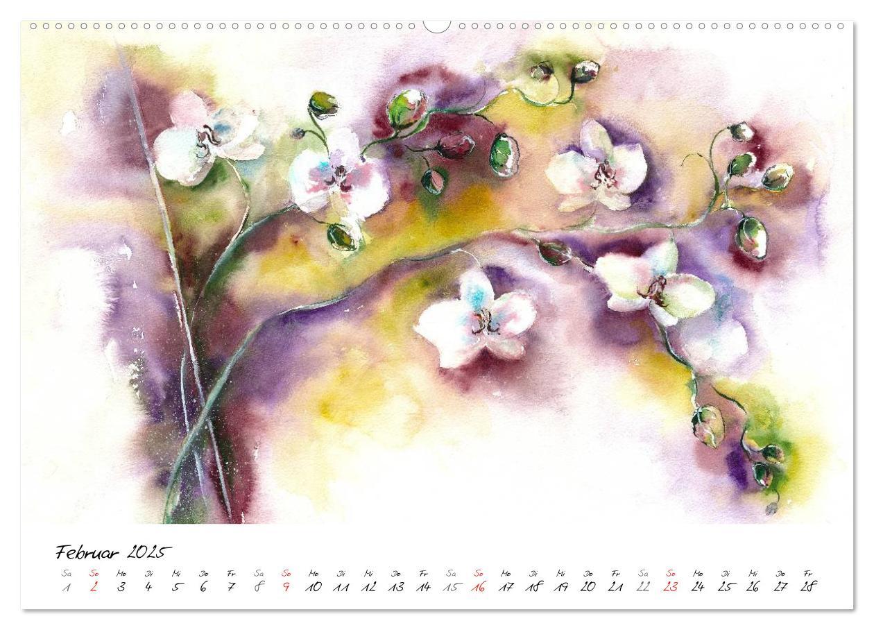 Bild: 9783435501991 | Blumen Blüten Aquarelle (Wandkalender 2025 DIN A2 quer), CALVENDO...