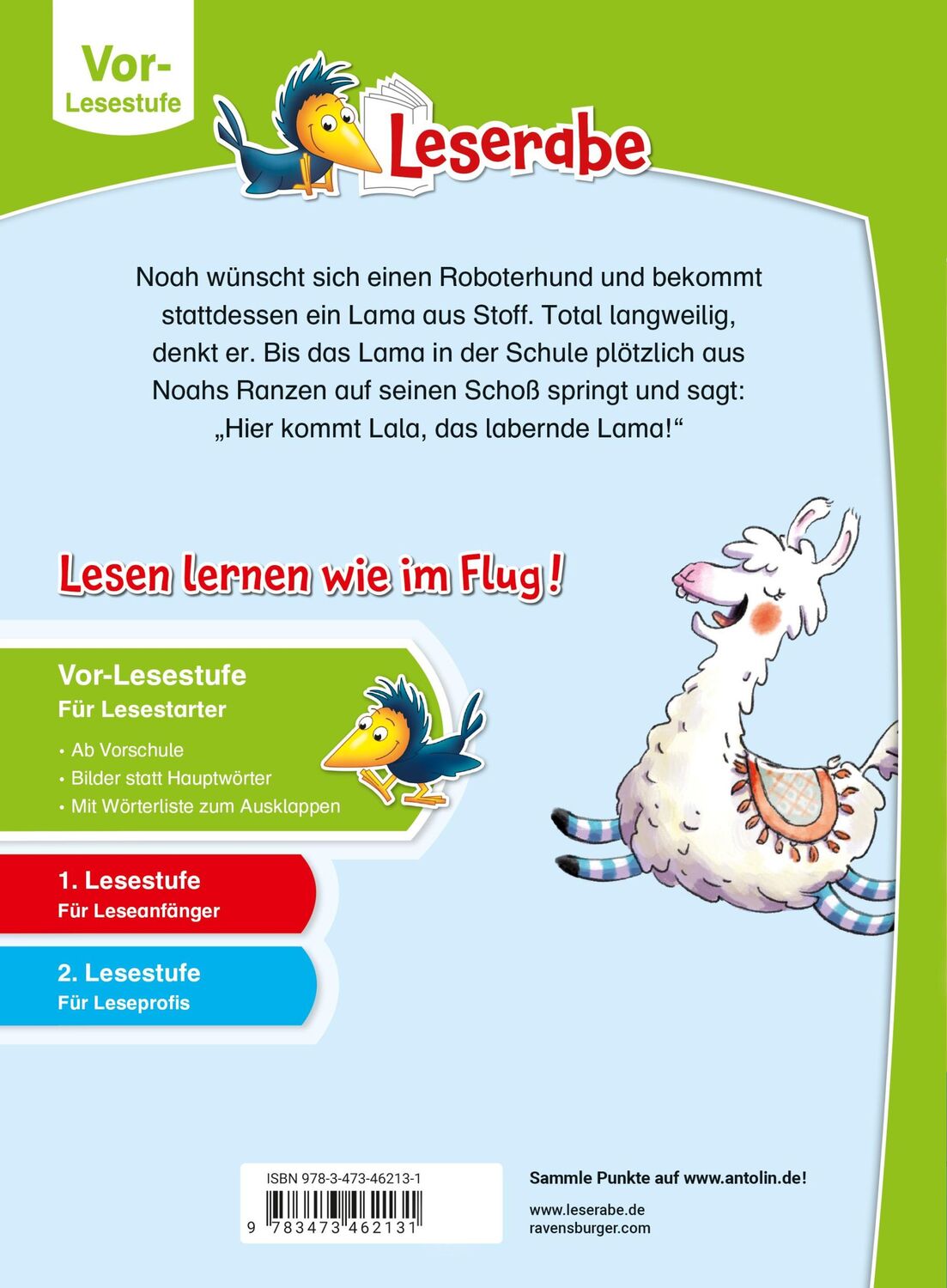 Rückseite: 9783473462131 | Lala, das labernde Lama - Leserabe ab Vorschule - Erstlesebuch für...