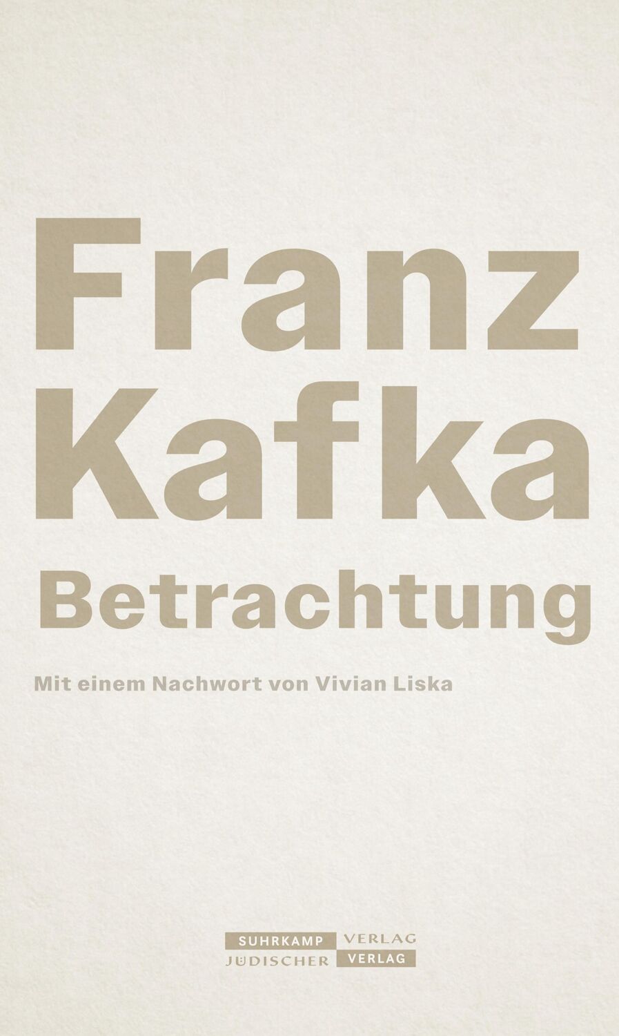 Cover: 9783633543328 | Betrachtung | Mit einem Nachwort von Vivian Liska | Franz Kafka | Buch