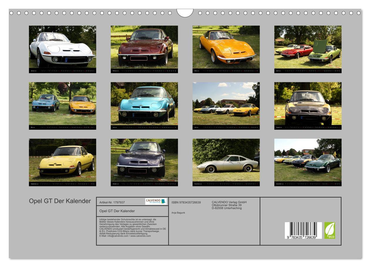 Bild: 9783435726639 | Opel GT Der Kalender (Wandkalender 2025 DIN A3 quer), CALVENDO...