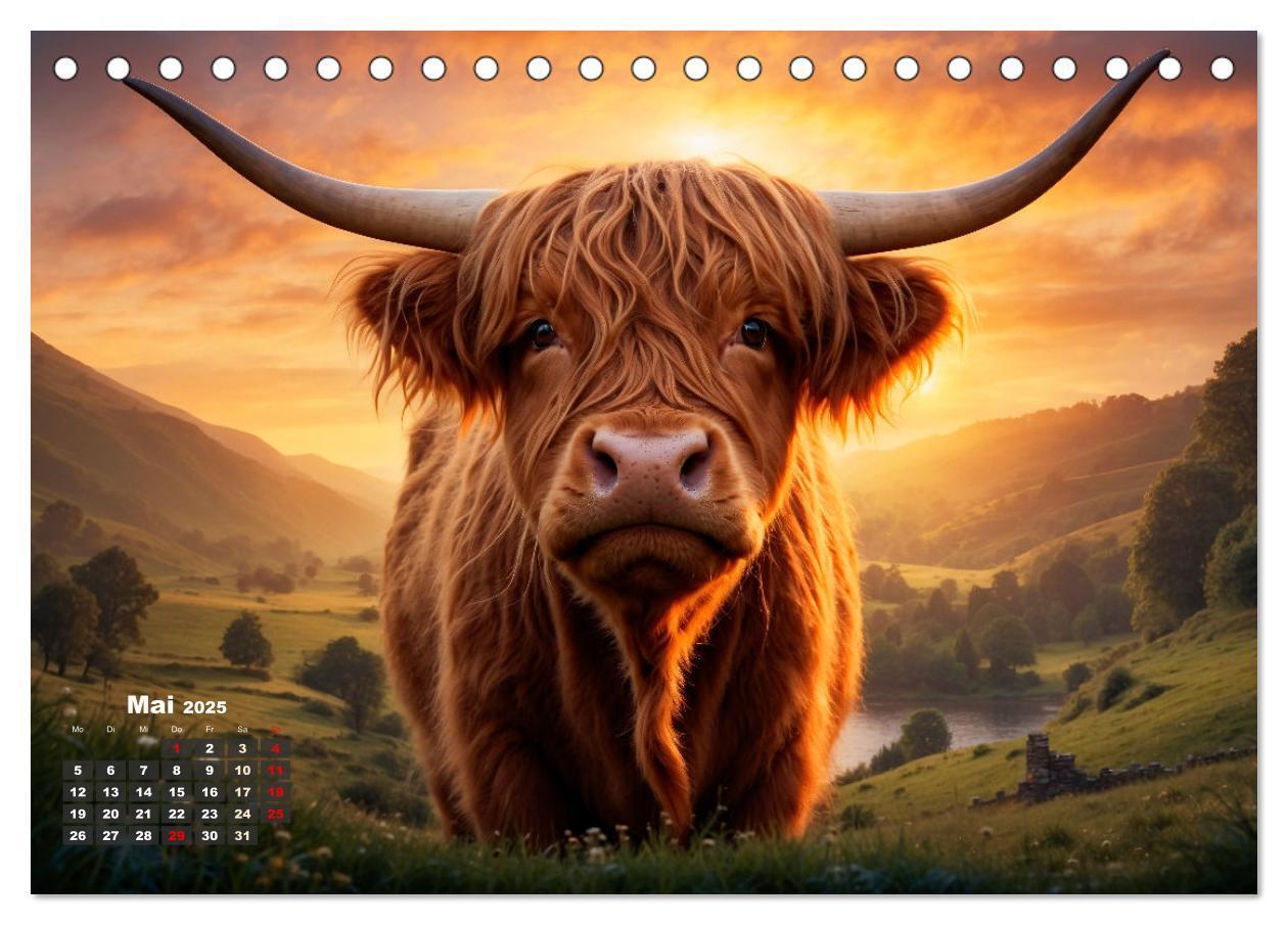 Bild: 9783383841309 | Highland Kühe (Tischkalender 2025 DIN A5 quer), CALVENDO...