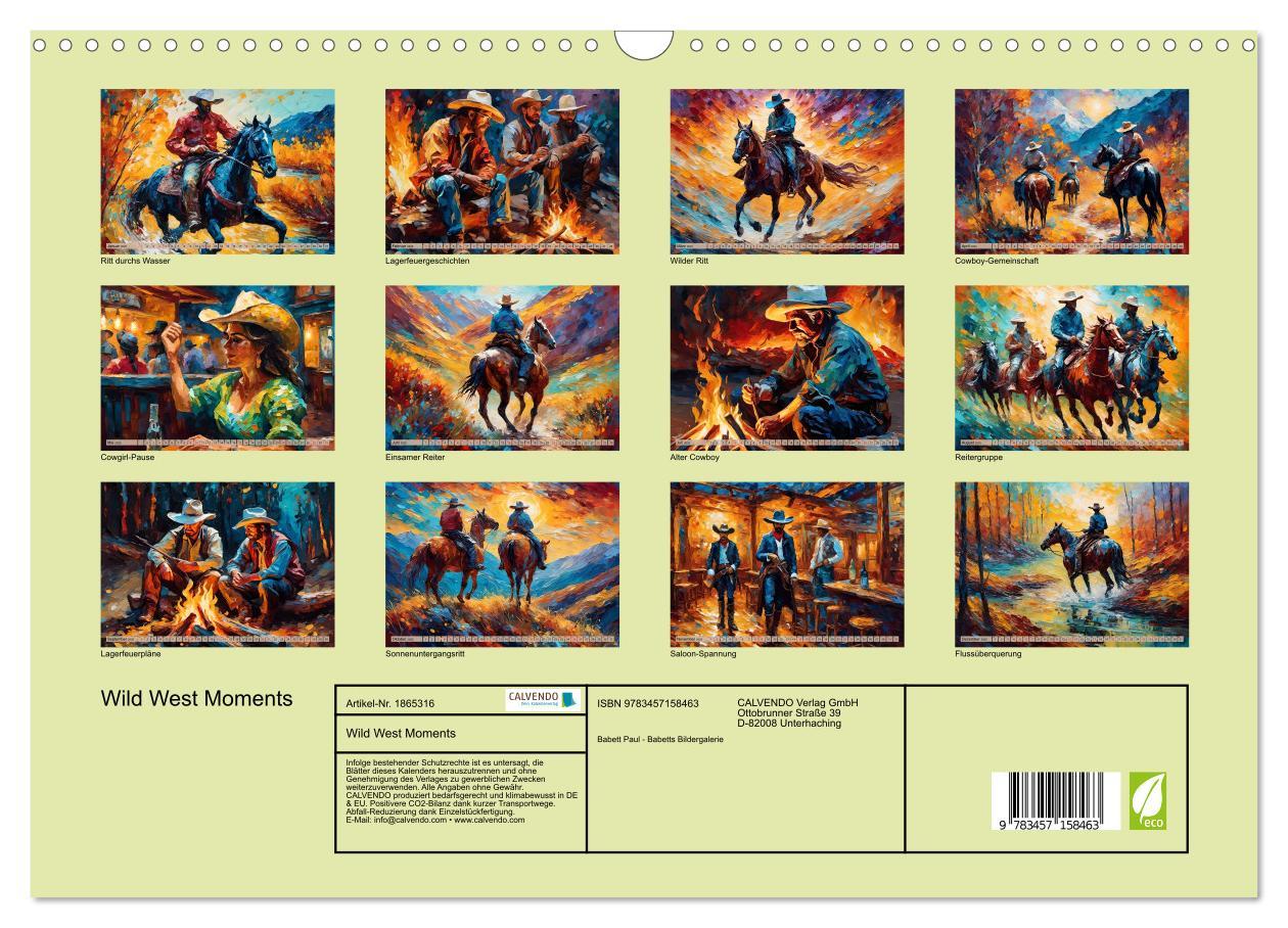 Bild: 9783457158463 | Wild West Moments (Wandkalender 2025 DIN A3 quer), CALVENDO...