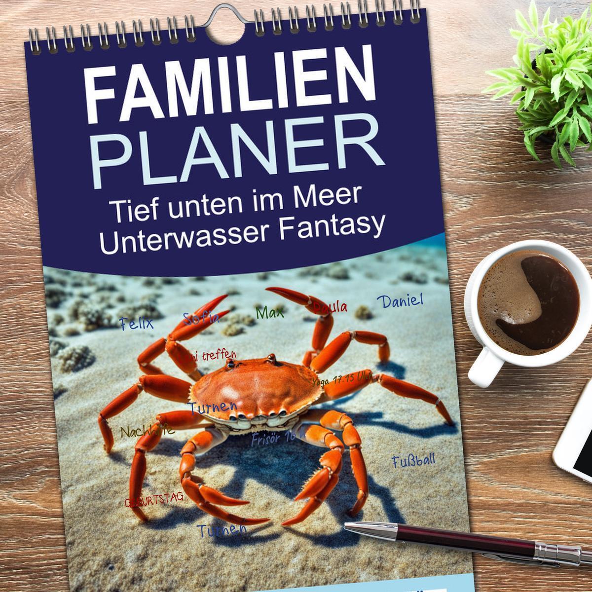 Bild: 9783457191309 | Familienplaner 2025 - Tief unten im Meer Unterwasser Fantasy mit 5...