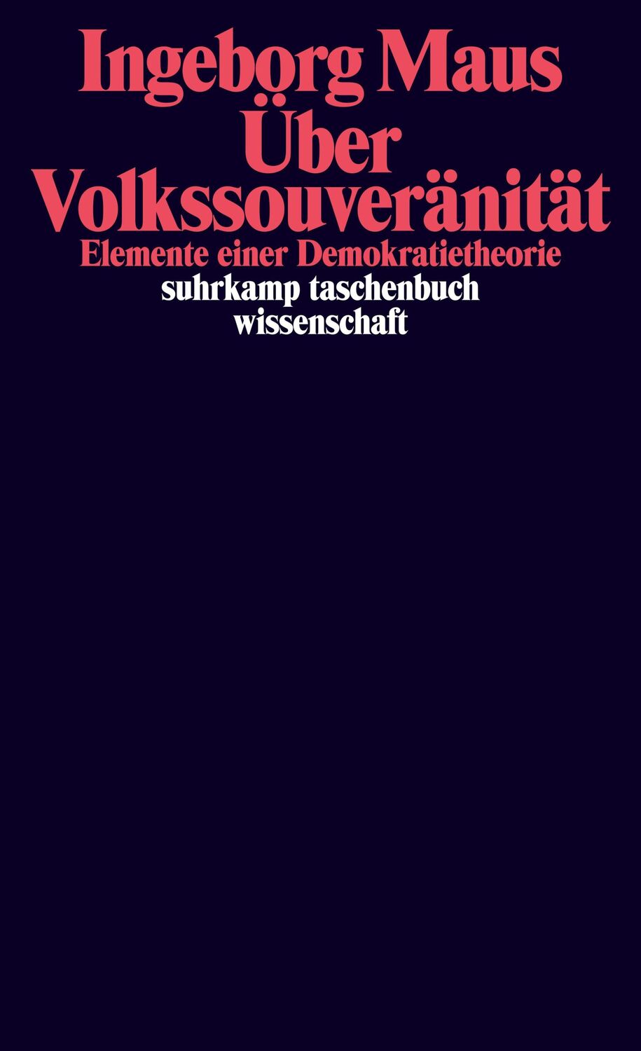 Cover: 9783518296073 | Über Volkssouveränität | Elemente einer Demokratietheorie | Maus