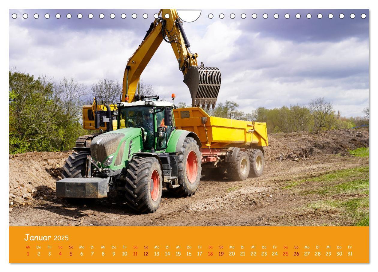 Bild: 9783383999628 | Baumaschinen im Einsatz (Wandkalender 2025 DIN A4 quer), CALVENDO...