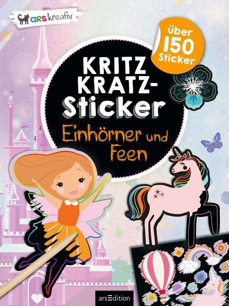 Bild: 9783845833682 | Kritzkratz-Sticker - Einhörner und Feen | Über 150 Sticker | Buch