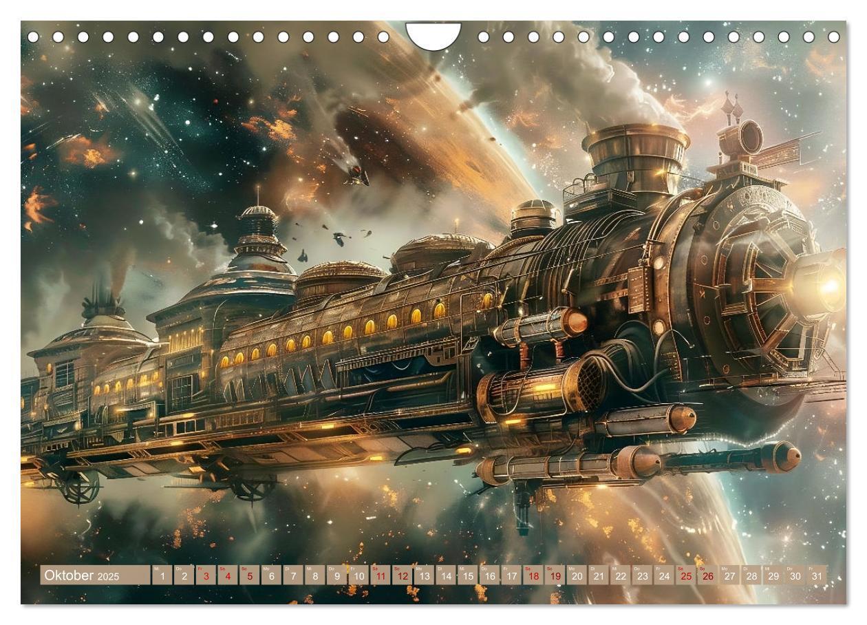 Bild: 9783435649082 | Steampunk im Weltall (Wandkalender 2025 DIN A4 quer), CALVENDO...