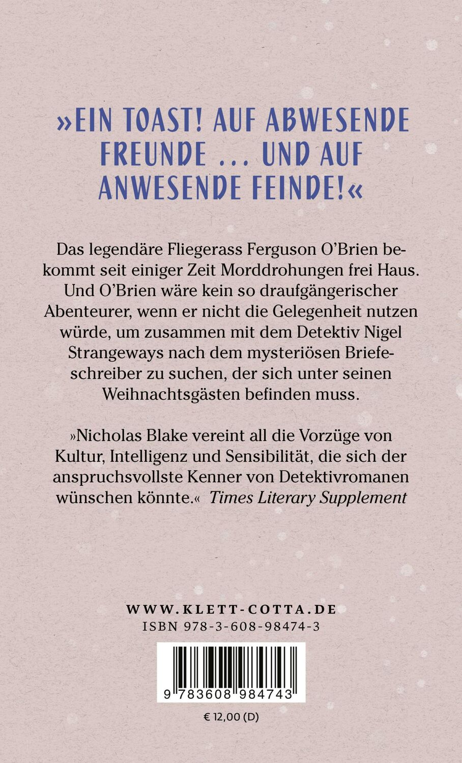 Rückseite: 9783608984743 | Das Geheimnis von Dower House | Kriminalroman | Nicholas Blake | Buch