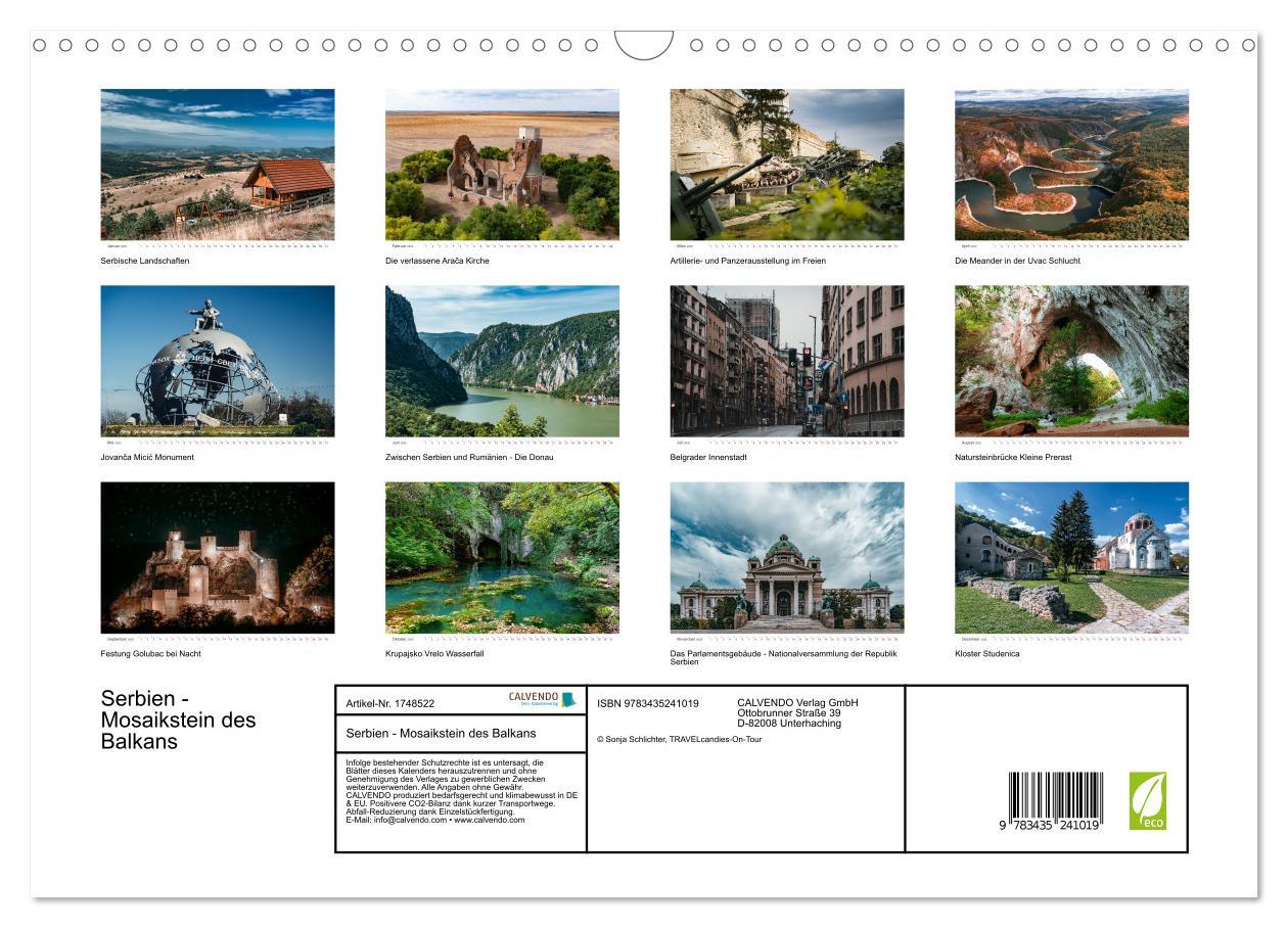 Bild: 9783435241019 | Serbien - Mosaikstein des Balkans (Wandkalender 2025 DIN A3 quer),...