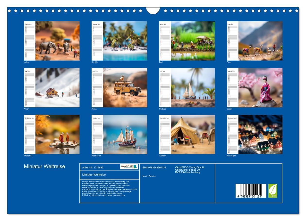 Bild: 9783383904134 | Miniatur Weltreise (Wandkalender 2025 DIN A3 quer), CALVENDO...