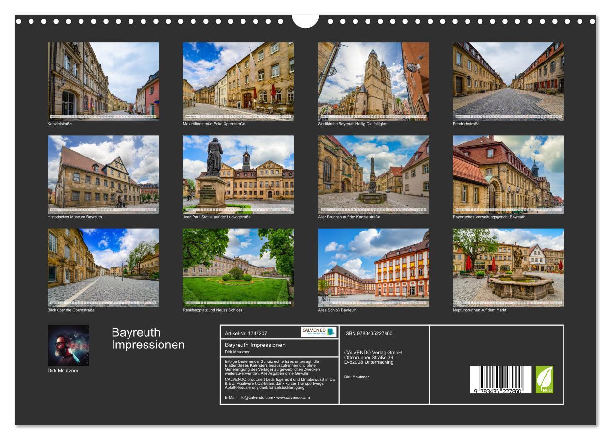 Bild: 9783435227860 | Bayreuth Impressionen (Wandkalender 2025 DIN A3 quer), CALVENDO...