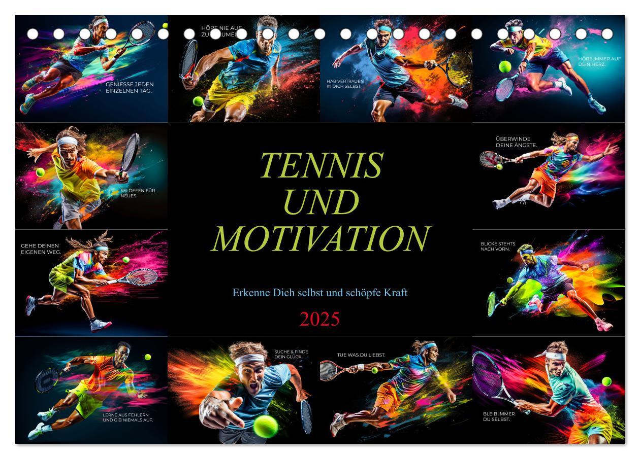 Cover: 9783383874307 | Tennis und Motivation (Tischkalender 2025 DIN A5 quer), CALVENDO...