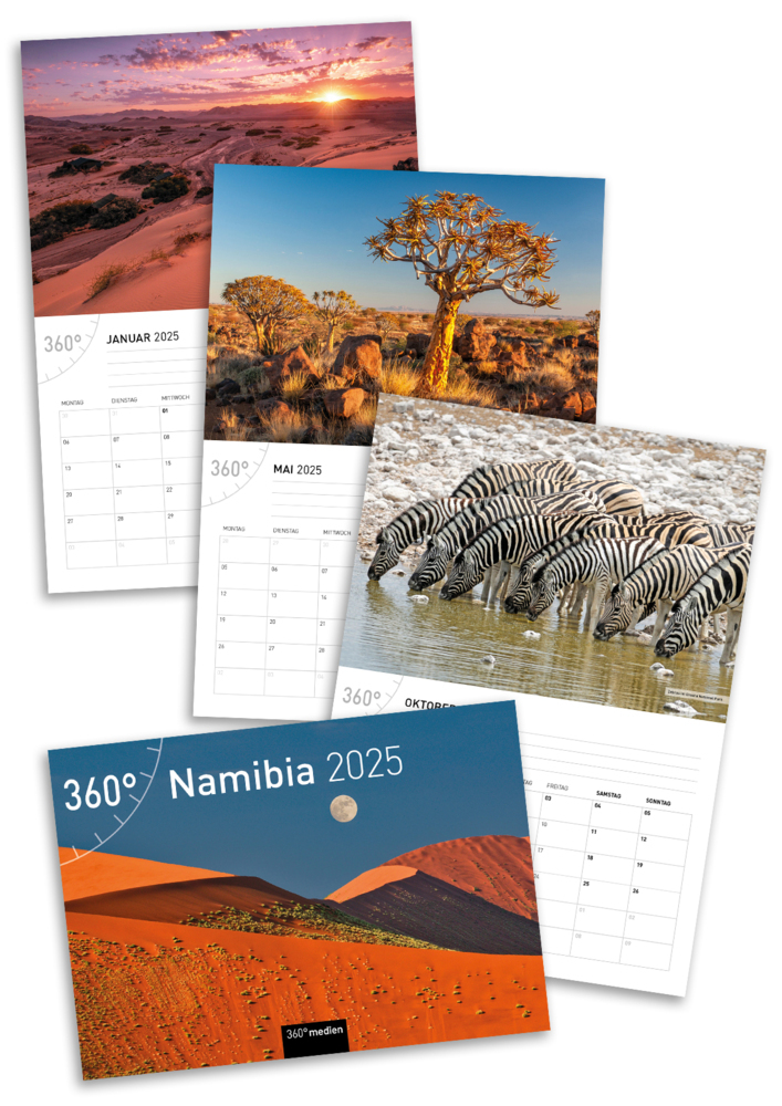 Bild: 9783968555799 | 360° Namibia Broschürenkalender 2025 | Christian Heeb | Kalender