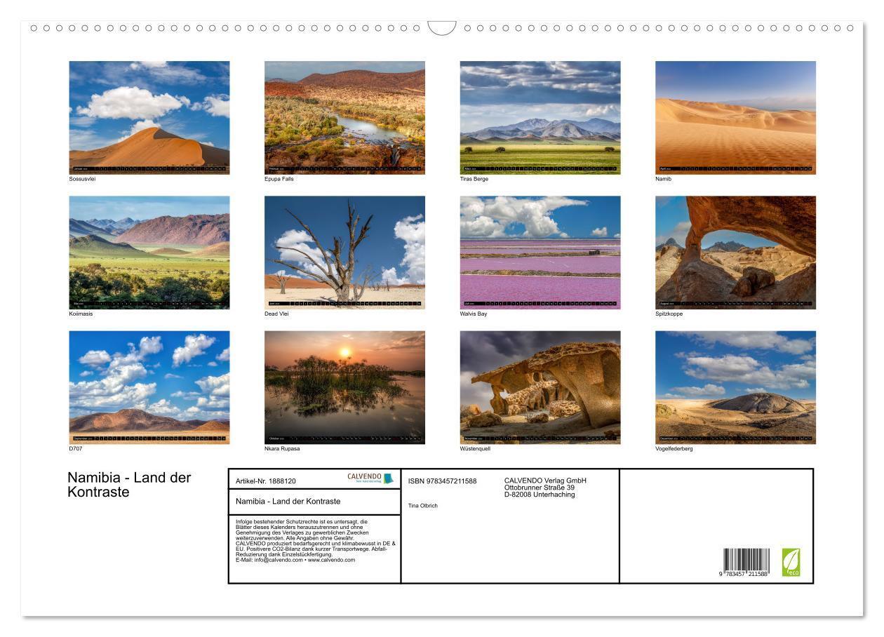 Bild: 9783457211588 | Namibia - Land der Kontraste (Wandkalender 2025 DIN A2 quer),...