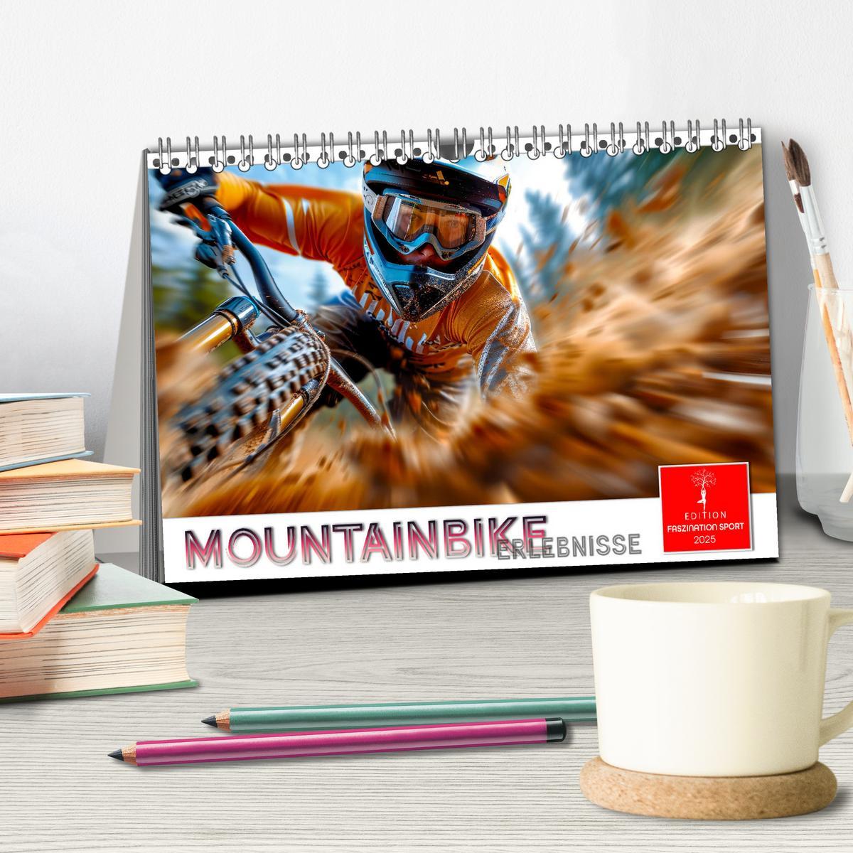 Bild: 9783457149898 | Mountainbike Erlebnisse (Tischkalender 2025 DIN A5 quer), CALVENDO...