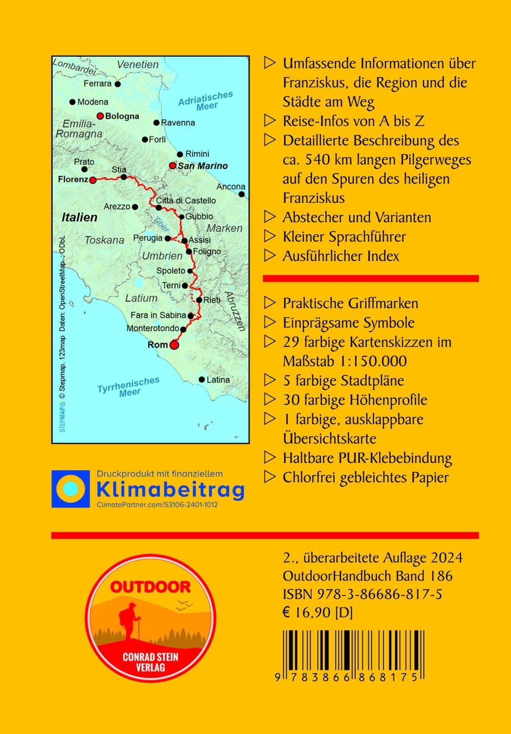 Rückseite: 9783866868175 | Italien: Franziskusweg | von Florenz nach Rom | Martin Simon | Buch