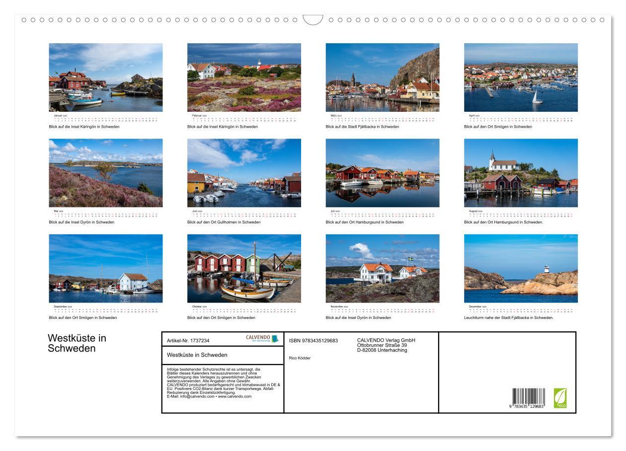 Bild: 9783435129683 | Westküste in Schweden (Wandkalender 2025 DIN A2 quer), CALVENDO...