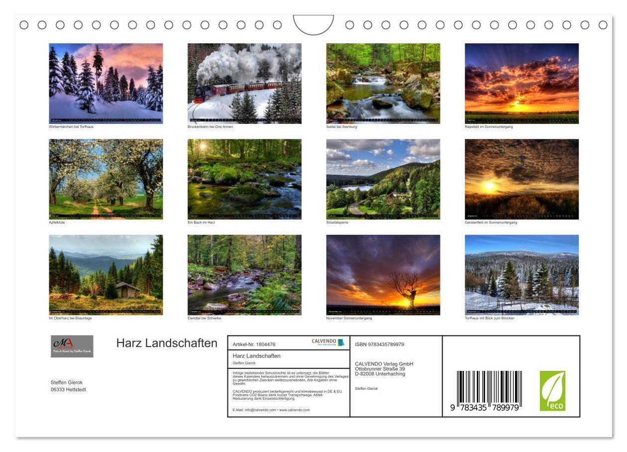 Bild: 9783435789979 | Harz Landschaften (Wandkalender 2025 DIN A4 quer), CALVENDO...