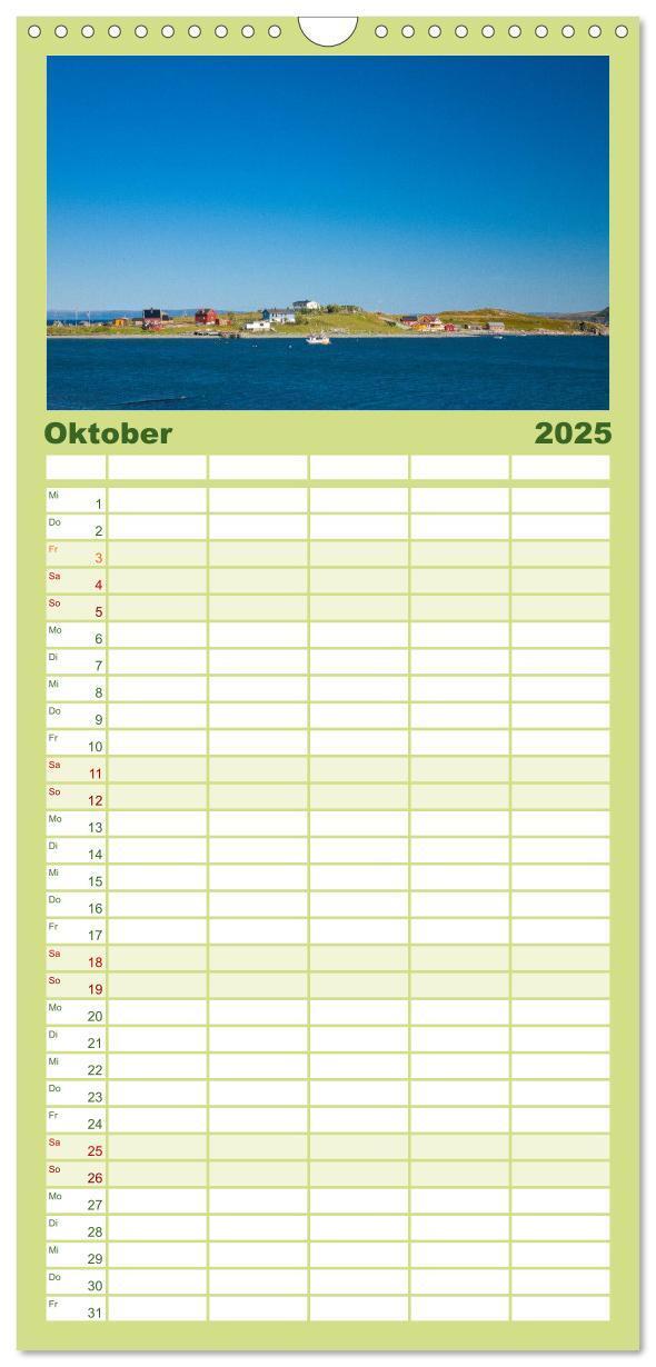 Bild: 9783457115435 | Familienplaner 2025 - Norwegen mit 5 Spalten (Wandkalender, 21 x 45...