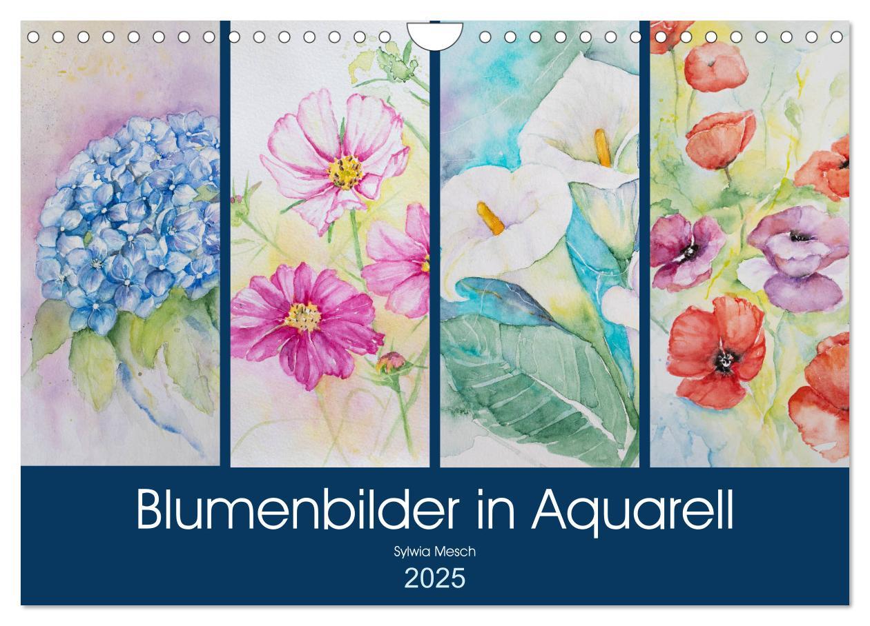 Cover: 9783435312764 | Blumenbilder in Aquarell (Wandkalender 2025 DIN A4 quer), CALVENDO...