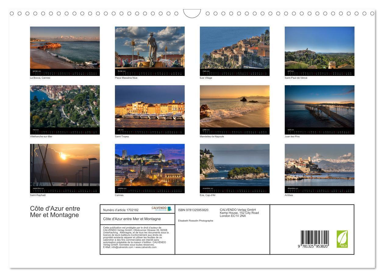 Bild: 9781325953820 | Côte d'Azur entre Mer et Montagne (Calendrier mural 2025 DIN A3...