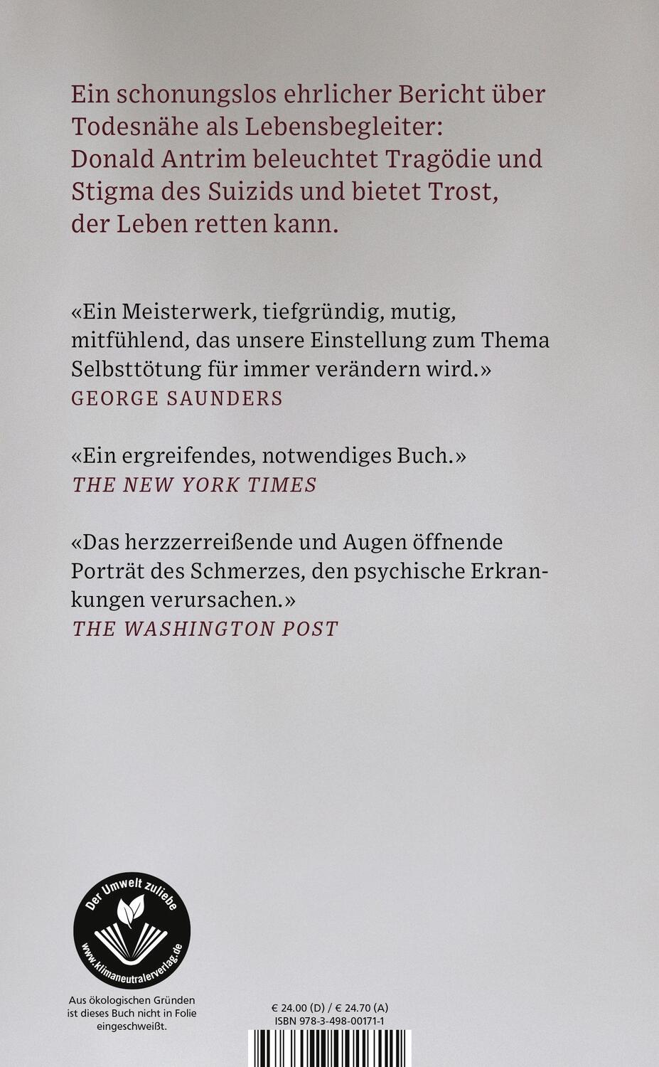 Rückseite: 9783498001711 | An einem Freitag im April | Eine Geschichte von Suizid und Überleben