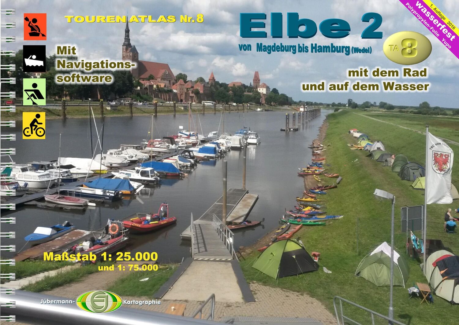 Cover: 9783929540819 | TourenAtlas 08 Elbe-2 von Magdeburg bis Hamburg | Erhard Jübermann