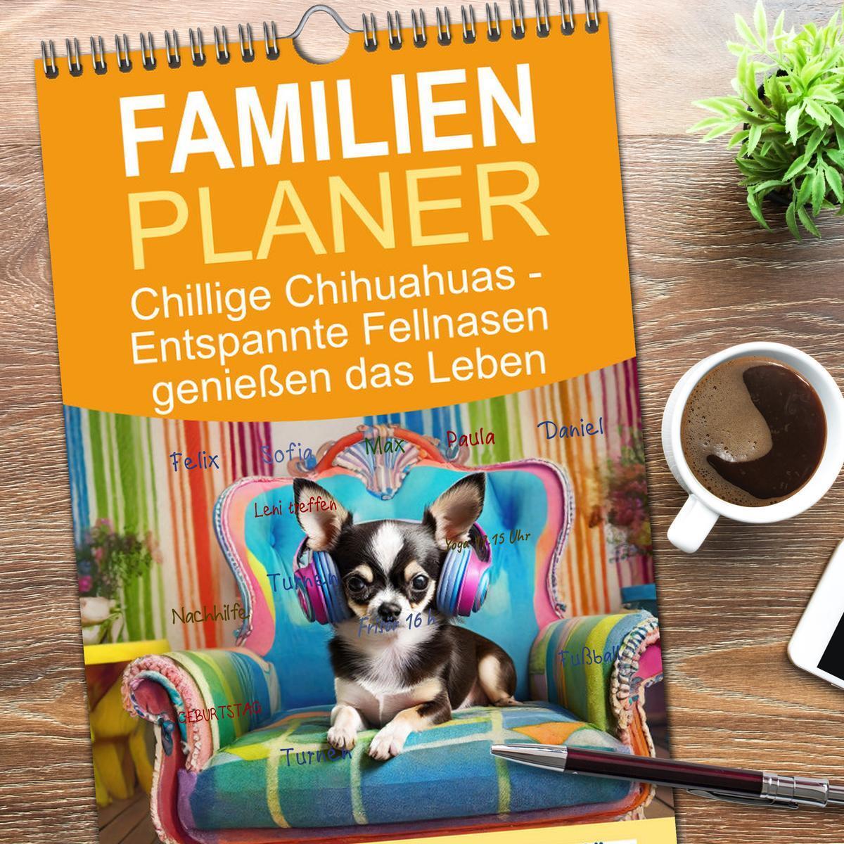 Bild: 9783457153840 | Familienplaner 2025 - Chillige Chihuahuas - Entspannte Fellnasen...