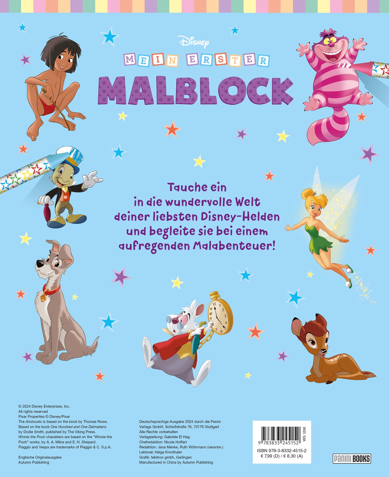 Rückseite: 9783833245152 | Disney: Mein erster Malblock | Malblock | Disney (u. a.) | Taschenbuch