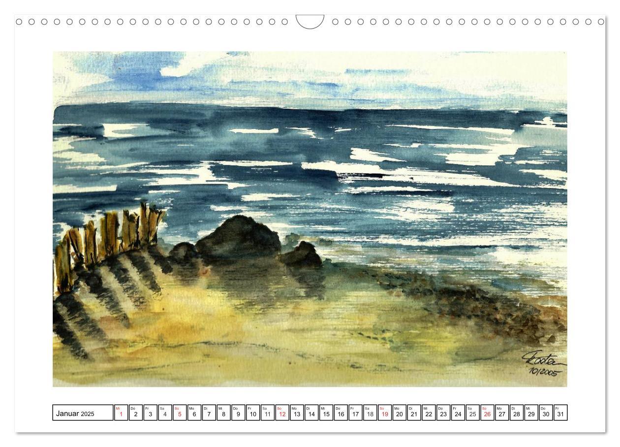 Bild: 9783435761937 | Der AQUARELL-Kalender (Wandkalender 2025 DIN A3 quer), CALVENDO...