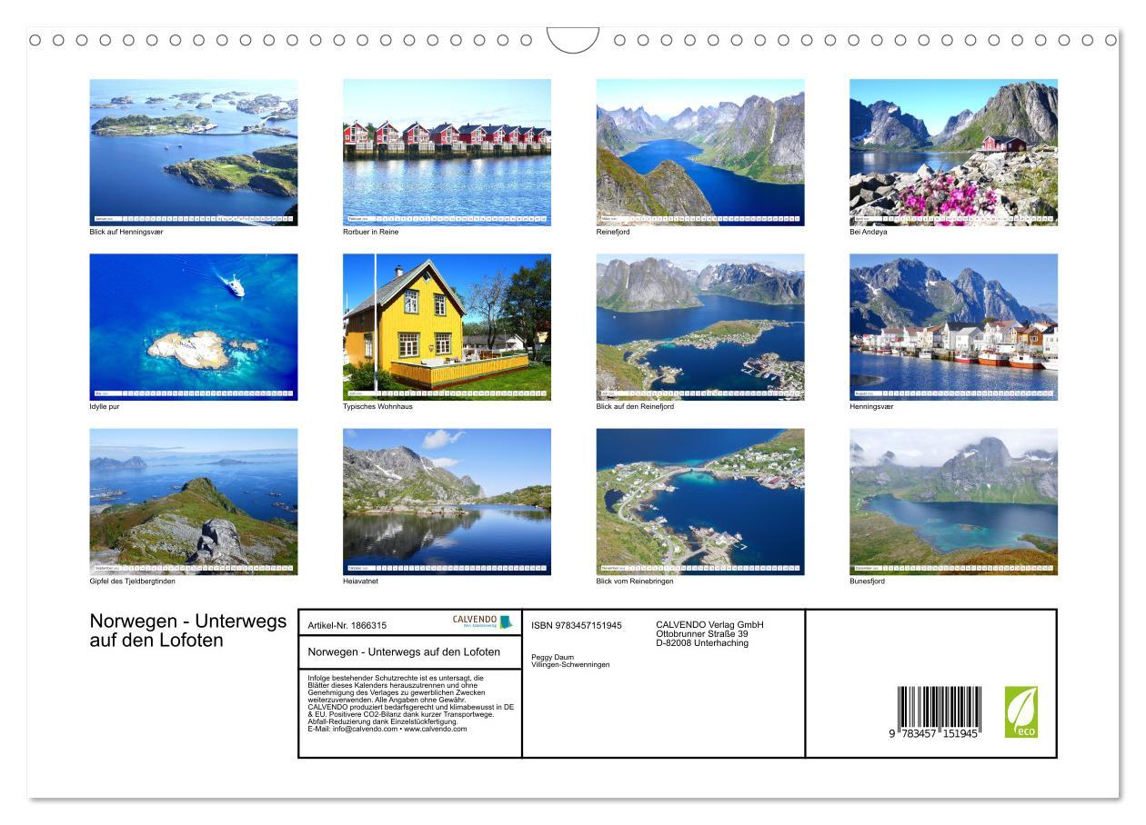 Bild: 9783457151945 | Norwegen - Unterwegs auf den Lofoten (Wandkalender 2025 DIN A3...