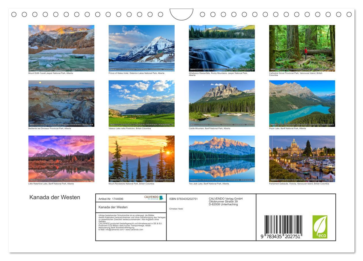 Bild: 9783435202751 | Kanada der Westen (Wandkalender 2025 DIN A4 quer), CALVENDO...