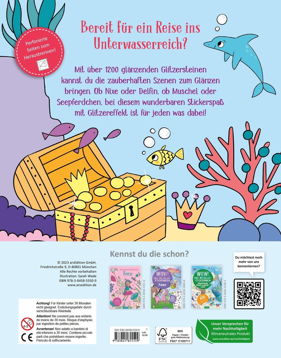 Rückseite: 9783845855509 | Mein Diamant-Stickerheft - Meerjungfrauen | Taschenbuch | 32 S. | 2023