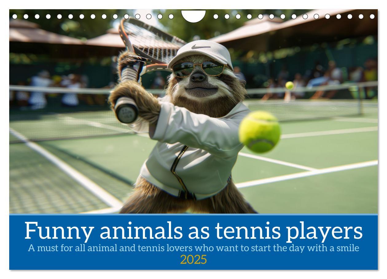 Cover: 9781325989416 | Funny animals as tennis players (Wall Calendar 2025 DIN A4...