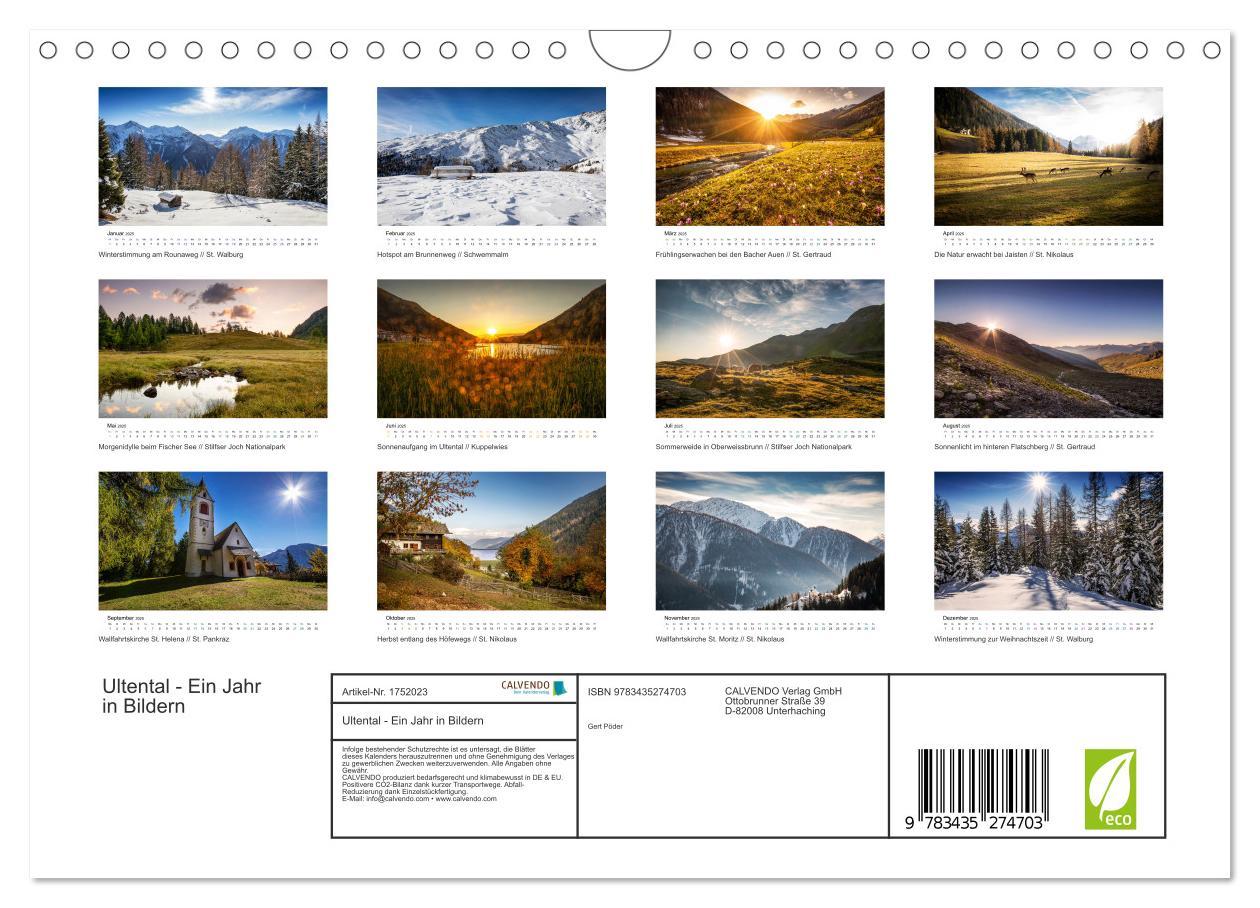 Bild: 9783435274703 | Ultental - Ein Jahr in Bildern (Wandkalender 2025 DIN A4 quer),...