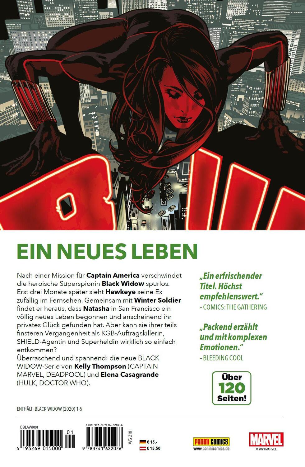 Rückseite: 9783741622076 | Black Widow - Neustart | Bd. 1: Neues Glück | Kelly Thompson (u. a.)