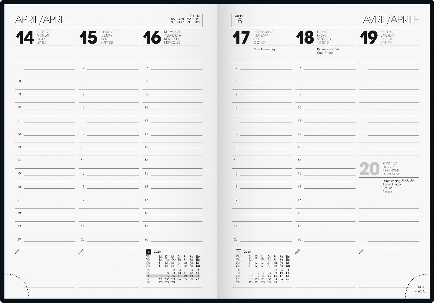 Bild: 4061947129328 | Buchkalender Modell 796 (2025) | 2 Seiten = 1 Woche, A5 | Kalender