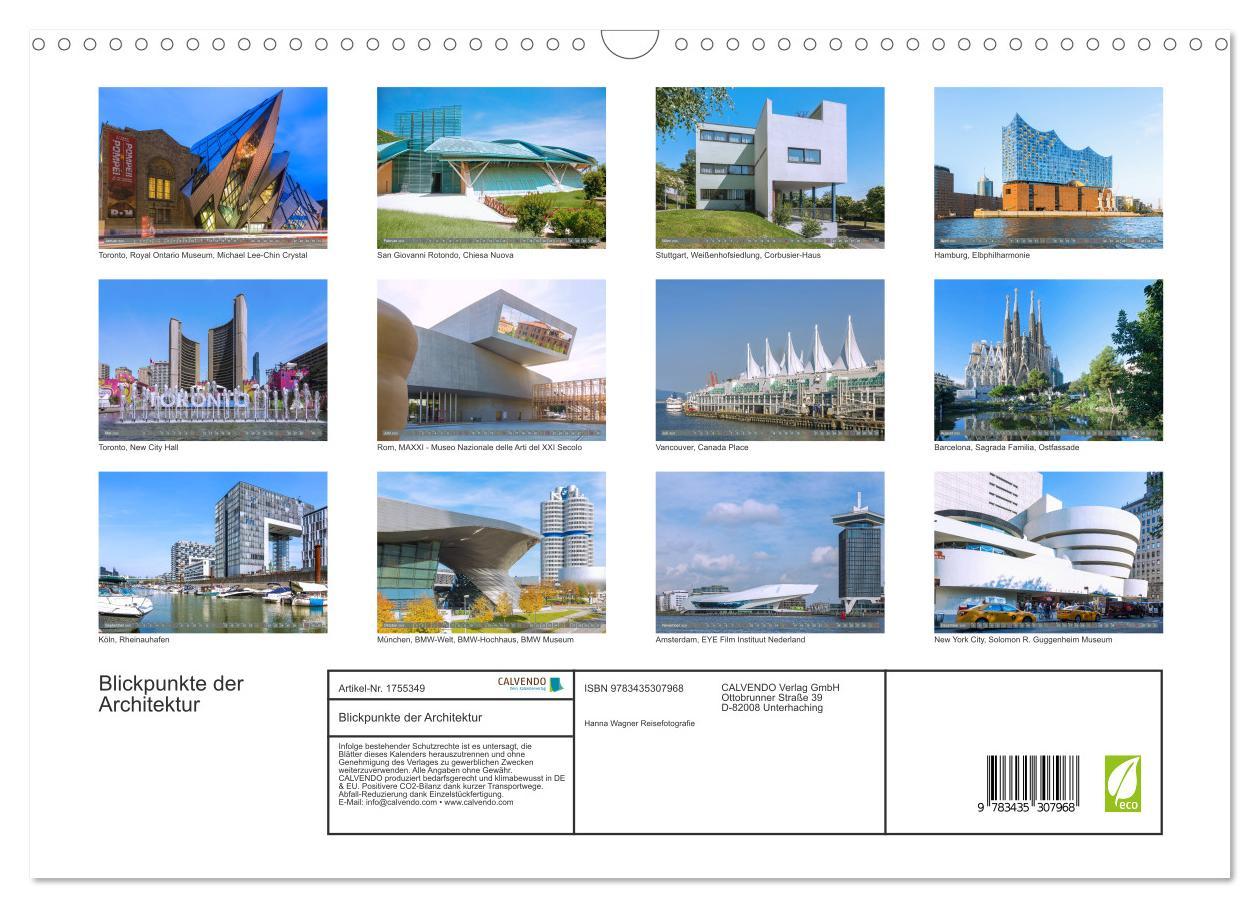 Bild: 9783435307968 | Blickpunkte der Architektur (Wandkalender 2025 DIN A3 quer),...