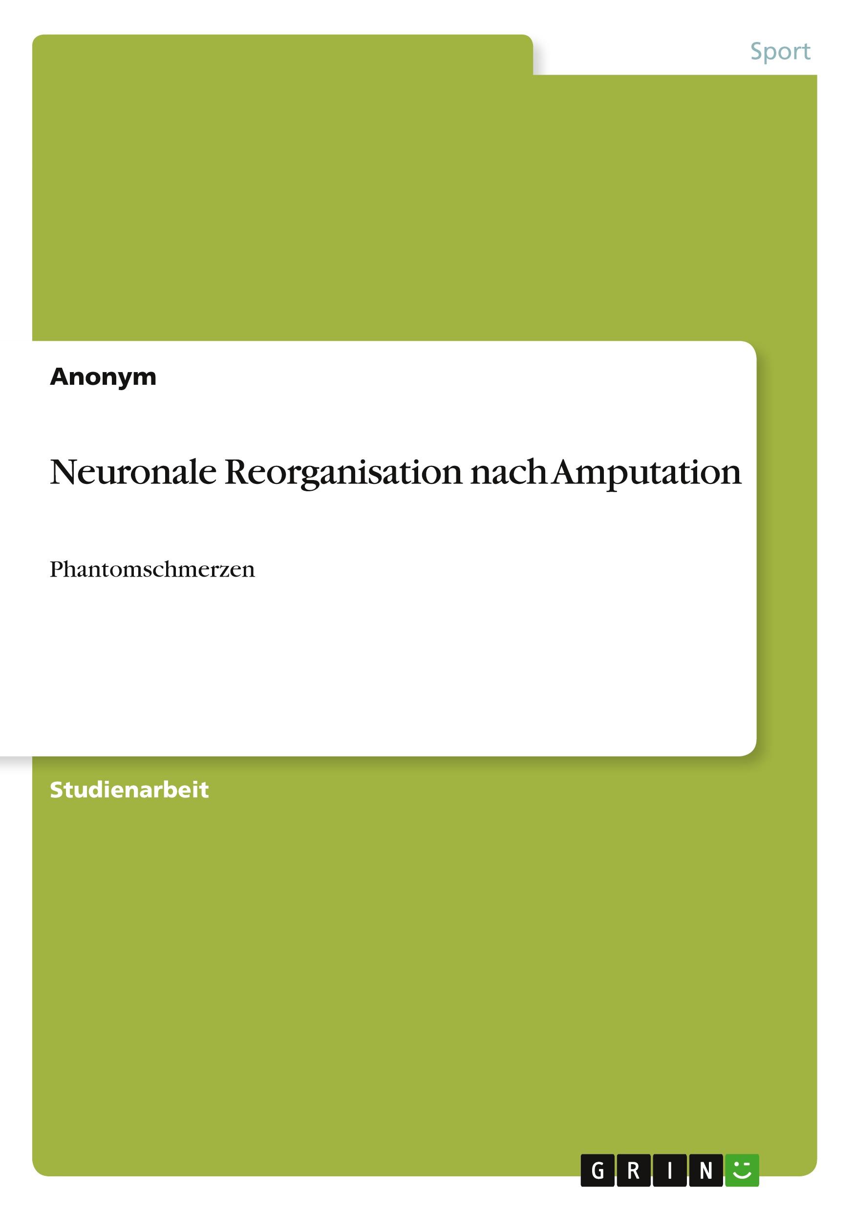 Cover: 9783668509801 | Neuronale Reorganisation nach Amputation | Phantomschmerzen | Anonym