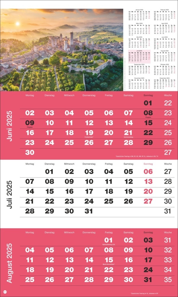 Bild: 9783756406654 | 3-Monatsplaner Foto Traumziele 2025 | Kalender | Spiralbindung | 12 S.