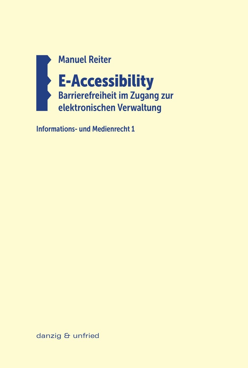 Cover: 9783902752192 | E-Accessibility | Manuel Reiter | Taschenbuch | Paperback | 84 S.